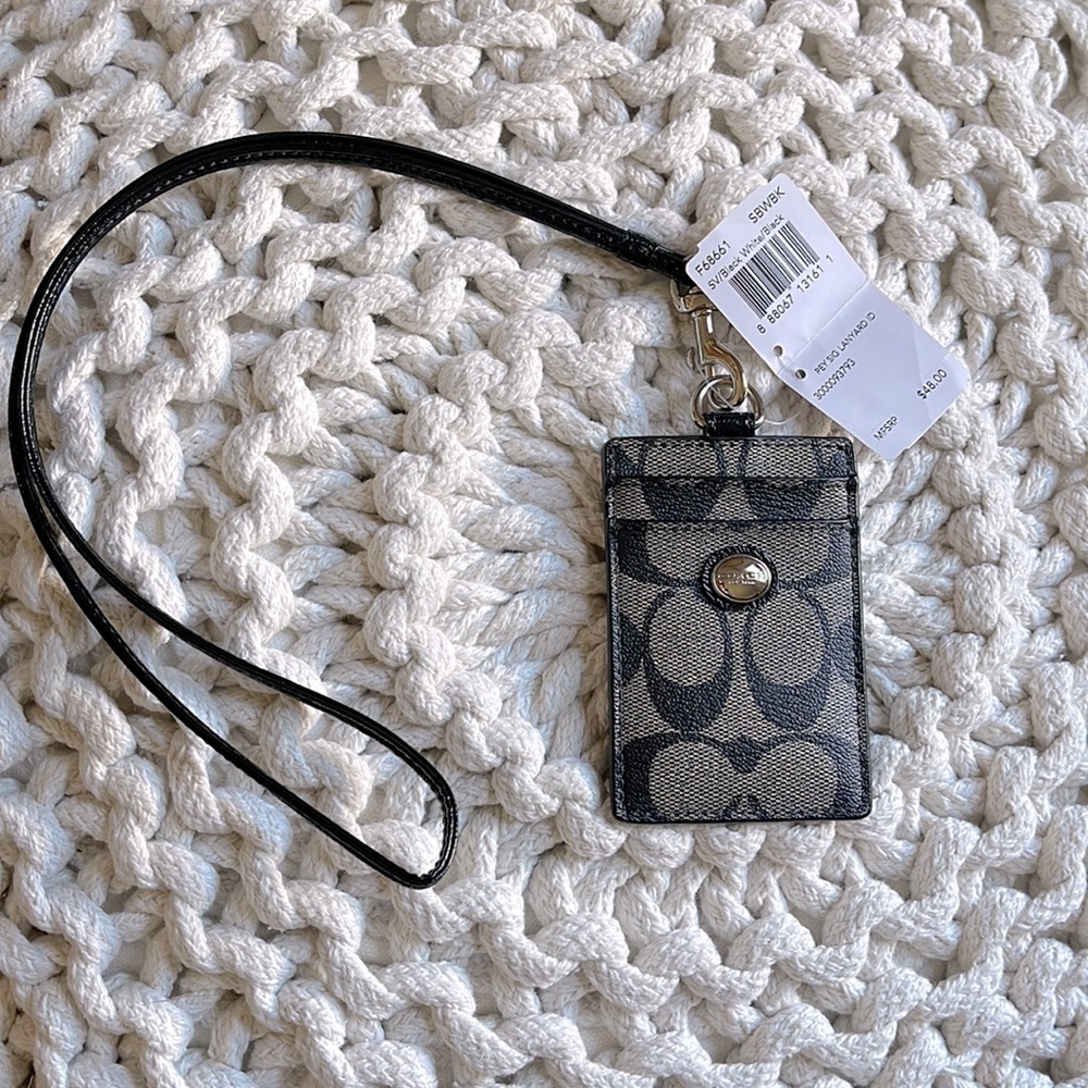 NWT Coach Lanyard Card Holder